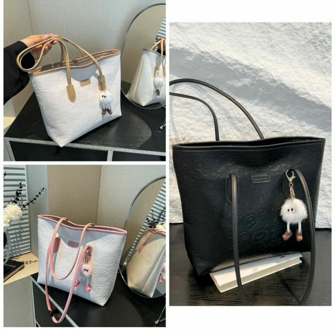 Sac cabas en cuir gravé