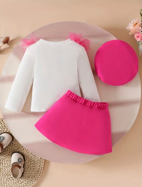 Fille Blanc et Rose 9-12mois