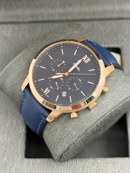 Montre chronographe en cuir
