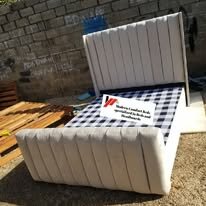 custom made bed with a high base