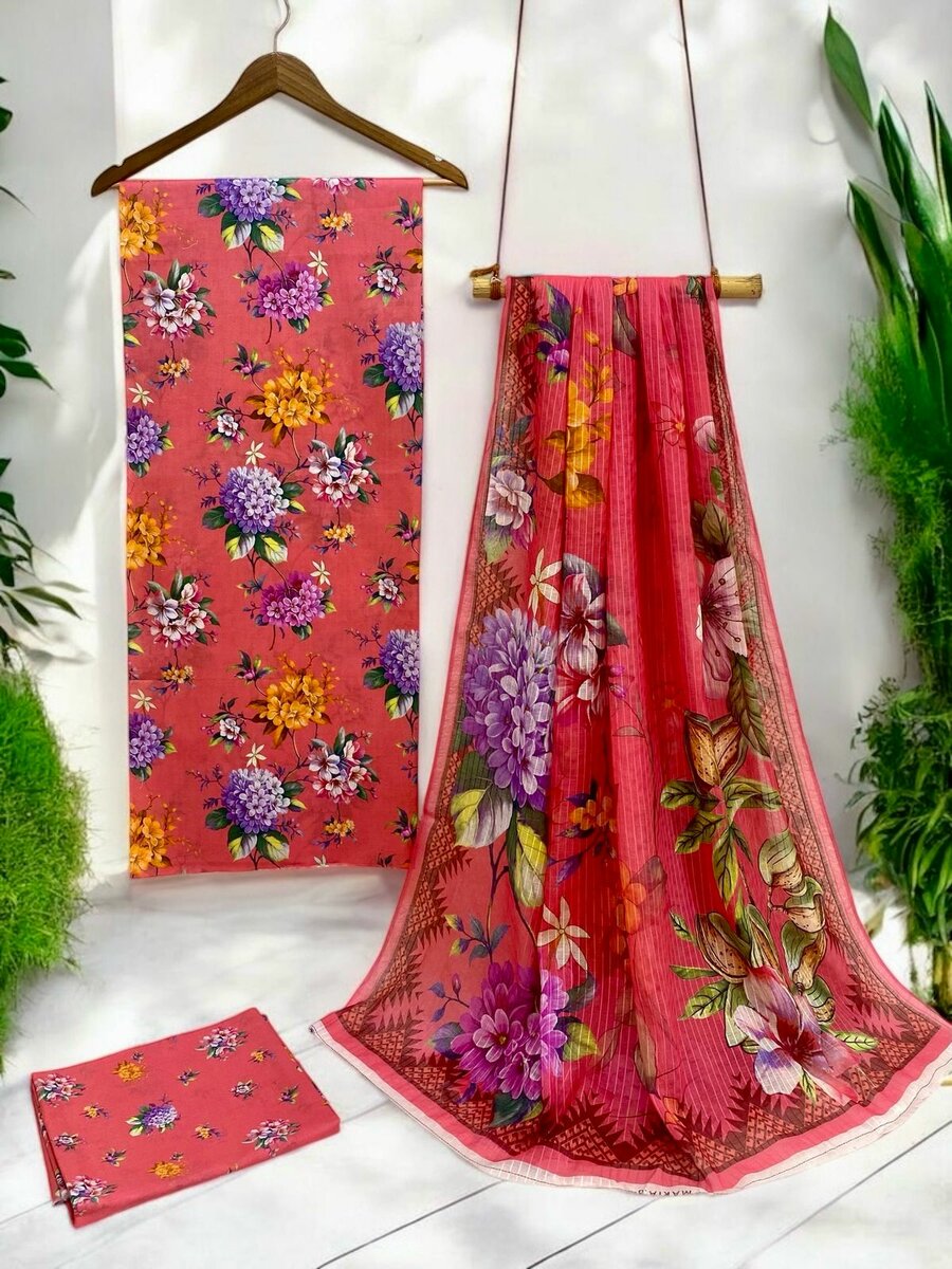 Printed lawn suit