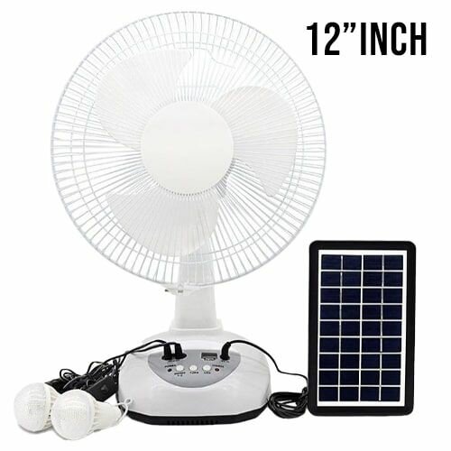 Solar rechargeable fan
