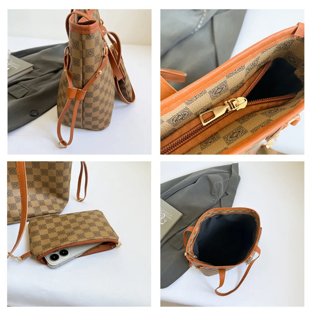 Sac à main élégant quadrillé