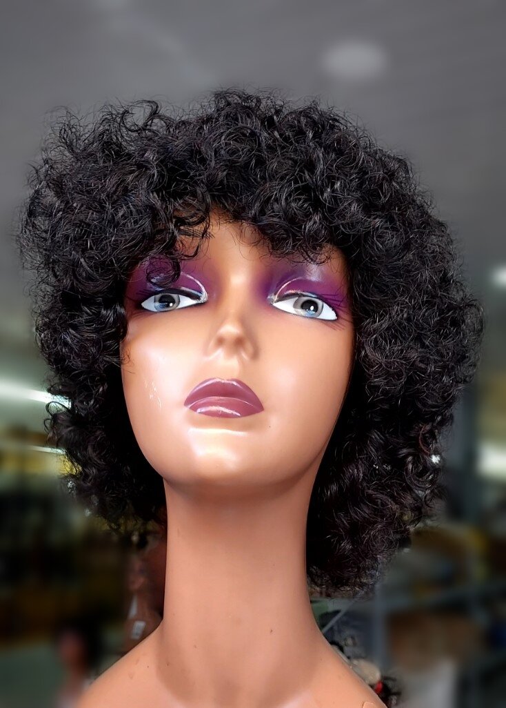 Short Black Curly Pixie Wig