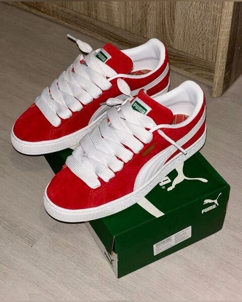 Puma Red Suede Sneakers
