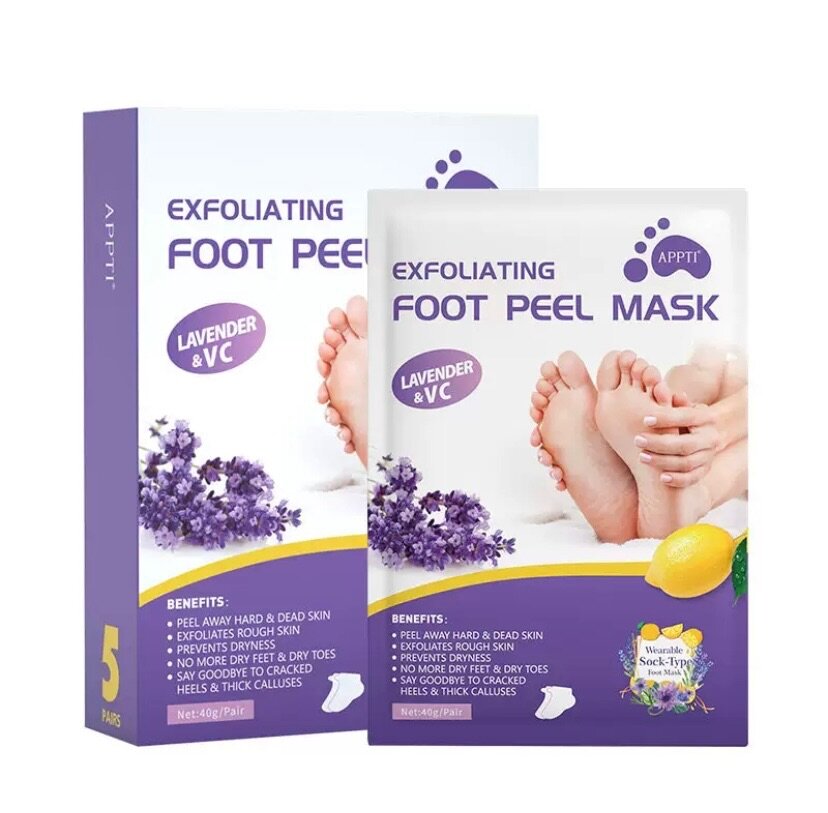 Exfoliating foot peel mask