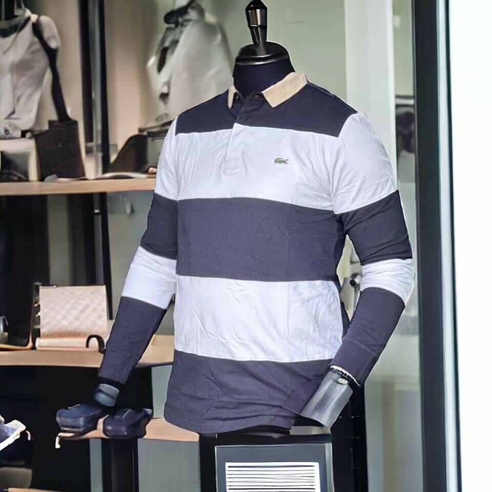Polo à rayures manches longues