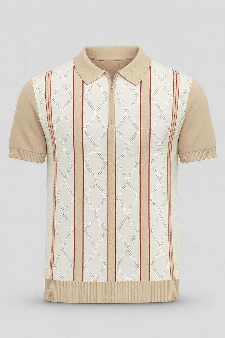 Polo rétro rayé homme élégant