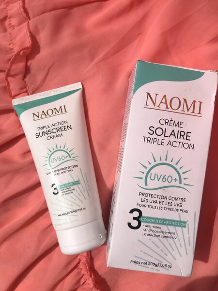 Crème solaire naomi triple action UV60+