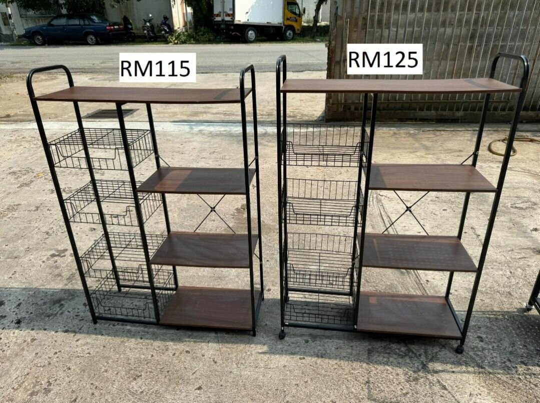 ÉTAGÈRE DE RANGEMENT 4 PANIER POUR CUISINE,  SALON ET BUREAU