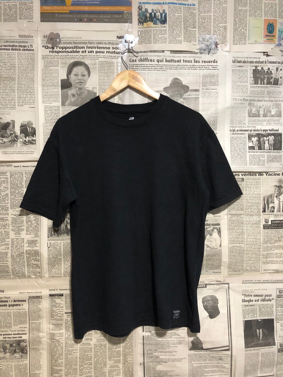 T-shirt noir en coton