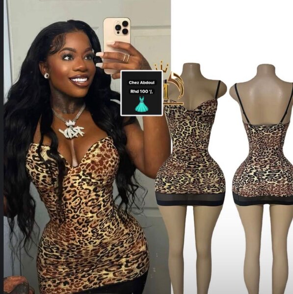 Robe moulante léopard