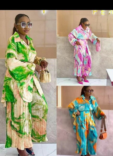 Robe longue en soie colorée