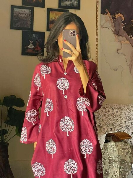 2 PC's stiched linen printed s