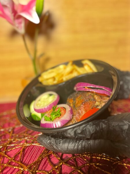 Poulet et frites à emporter