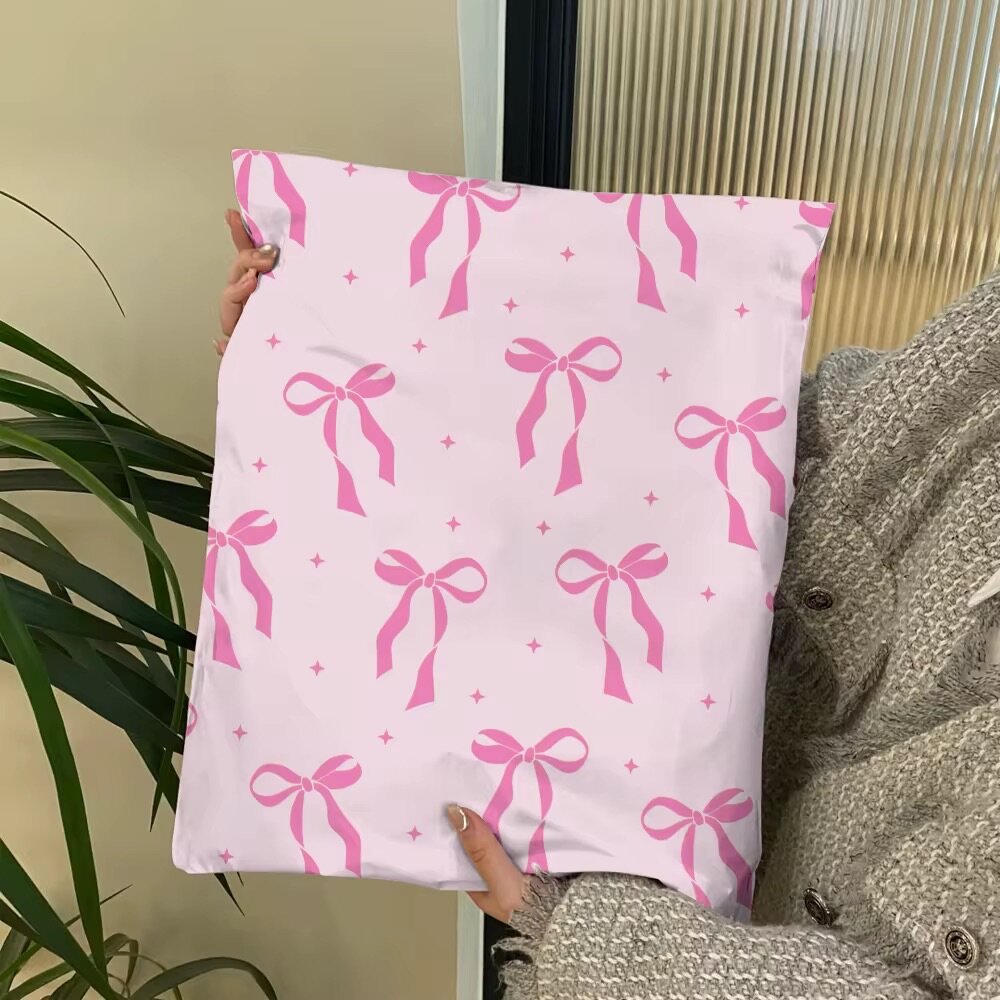 Polymailers noeud rose 26*37cm