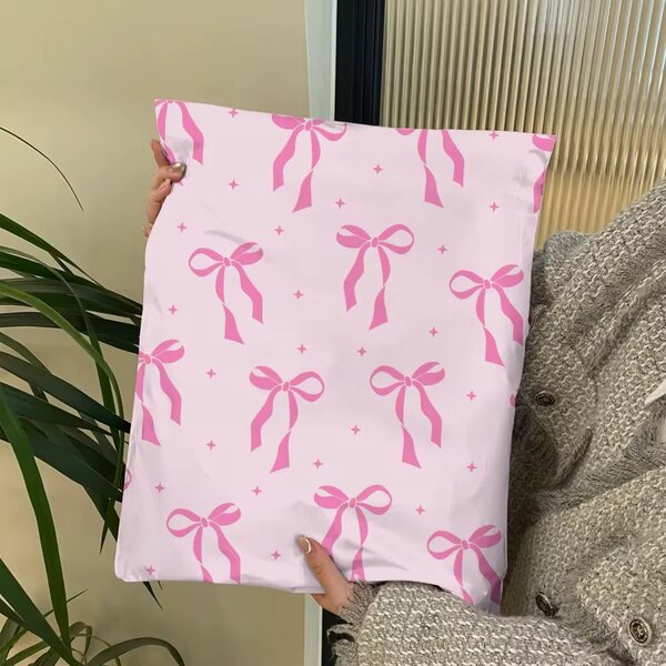 Polymailers noeud rose 26*37cm