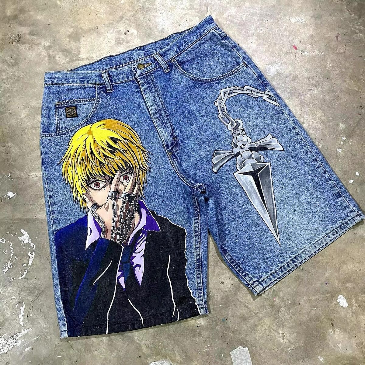 Shorts en jean artistique