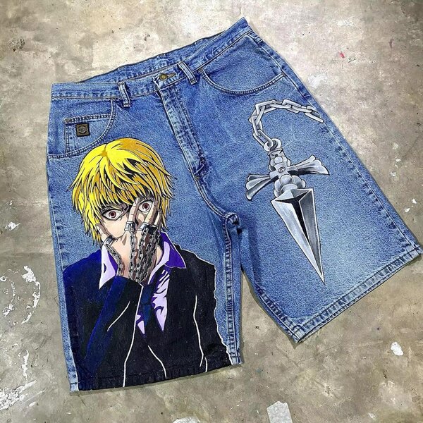 Shorts en jean artistique