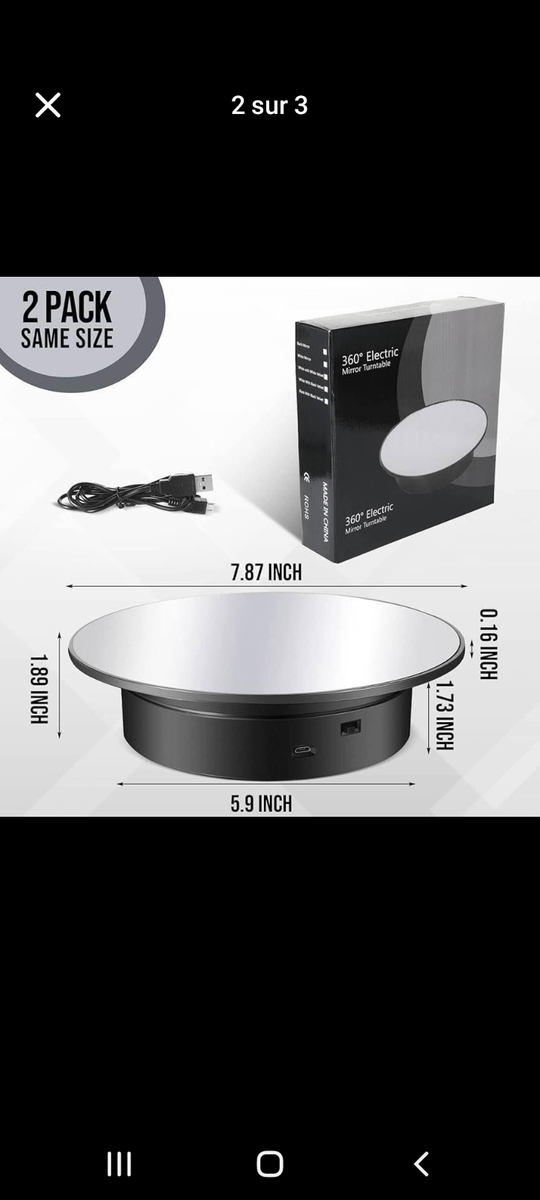 un "360° Electric Mirror Turntable" (plateau tournant électr