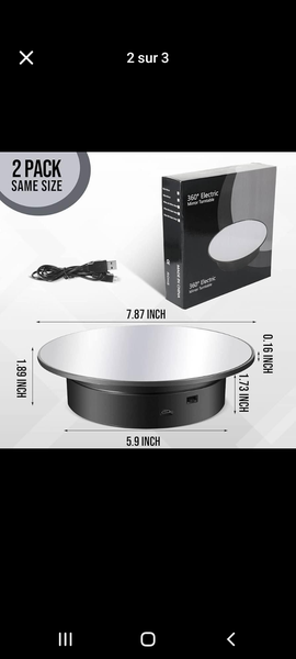 un "360° Electric Mirror Turntable" (plateau tournant électr