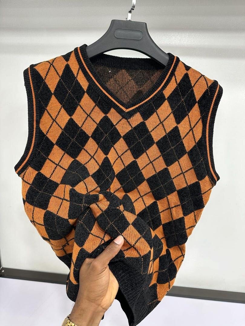 Pull sans manches à motifs