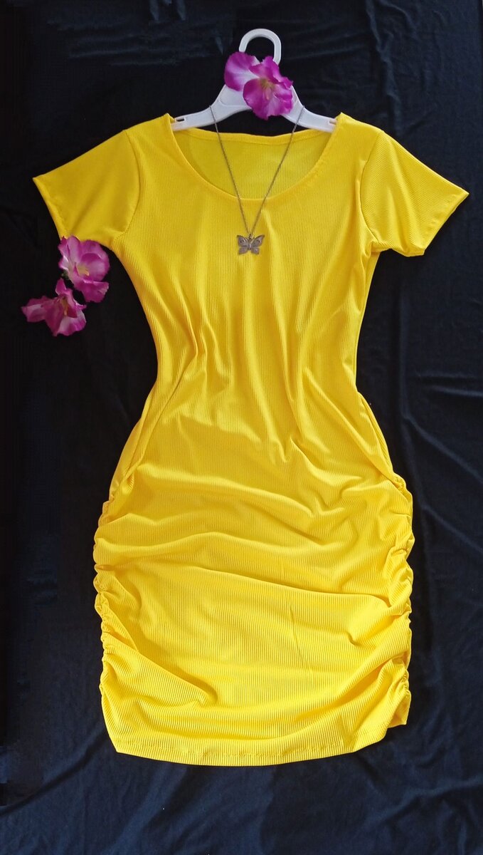 Robe Jaune Élégante Femme