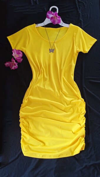 Robe Jaune Élégante Femme