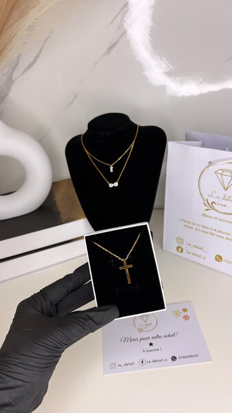 Collier Croix Acier Inoxydable