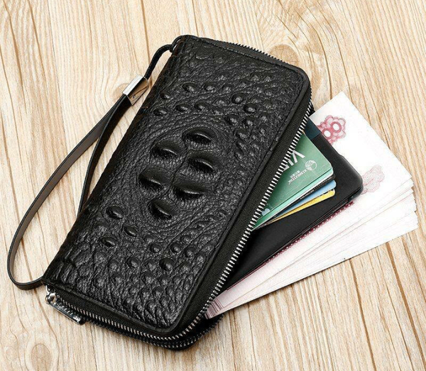 Pochette cuir élégant homme