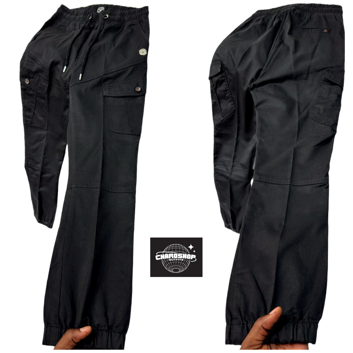 Pantalon cargo noir homme