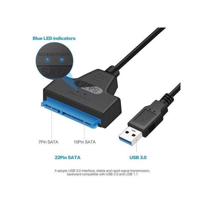 Adaptateur USB 3.0 vers SATA pour disque dur SSD 2.5 pouces