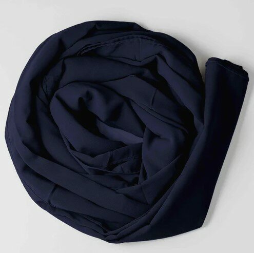 Hijab de Georgette, couleur bleu Marine