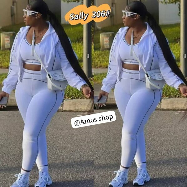 Ensemble sport blanc 3 pièces