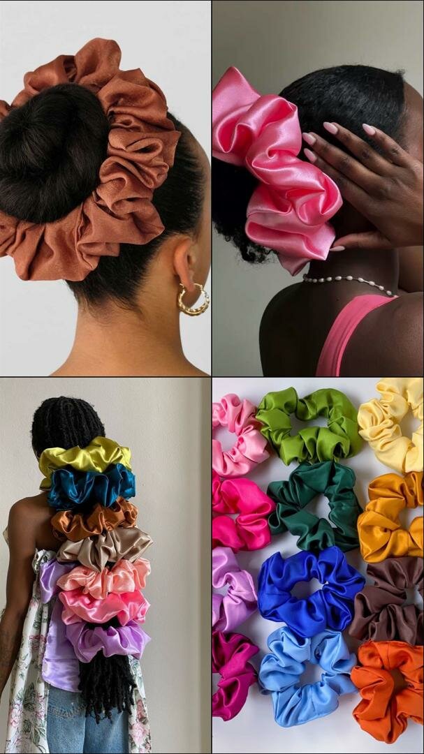 Chouchous en satin colorés