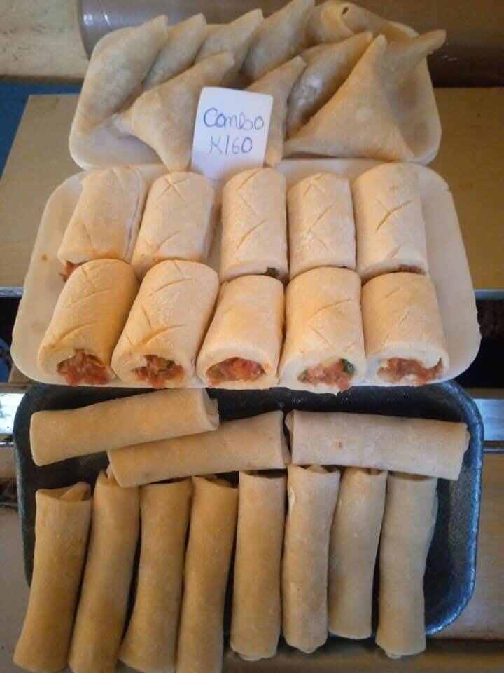Samusa, spring Rolls and sausage rolls