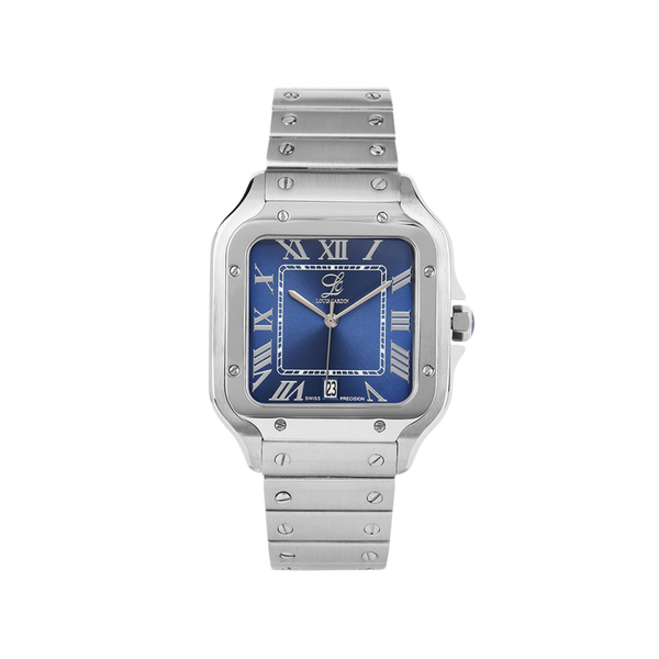 Montre acier bleue élégante