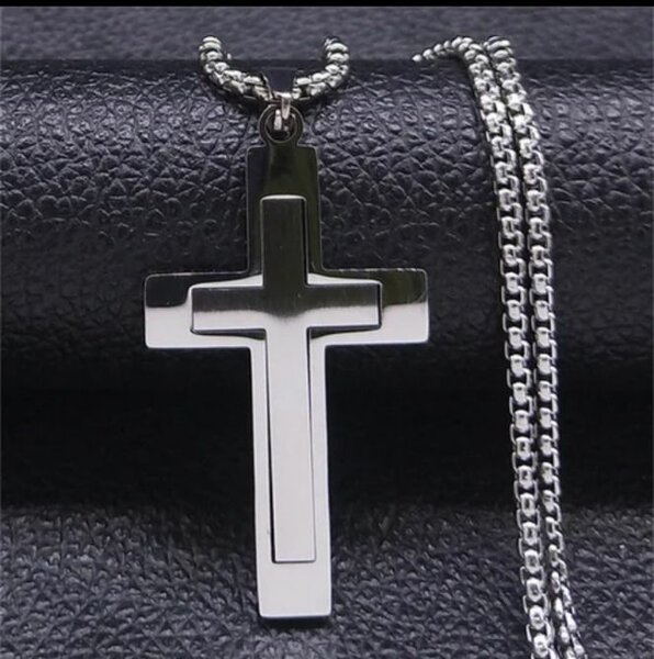 Collier Croix en Acier Inoxydable
