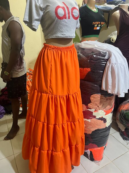 Jupe Longue Bohème Orange