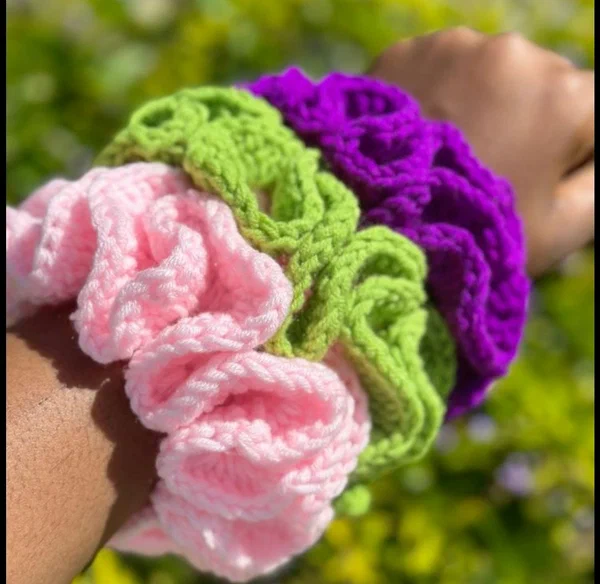 Chouchous en crochet colorés