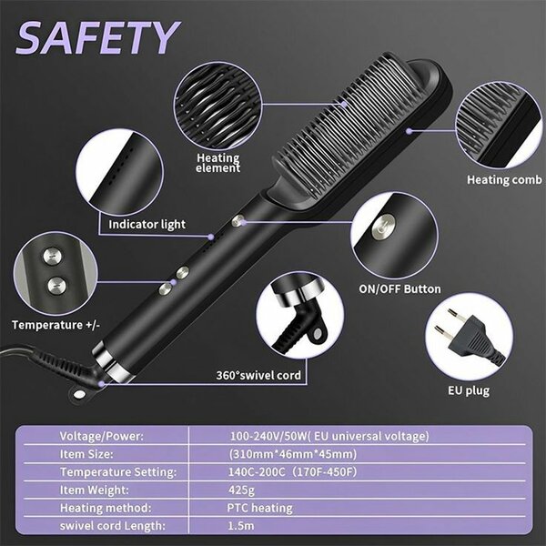 Straight hot comb