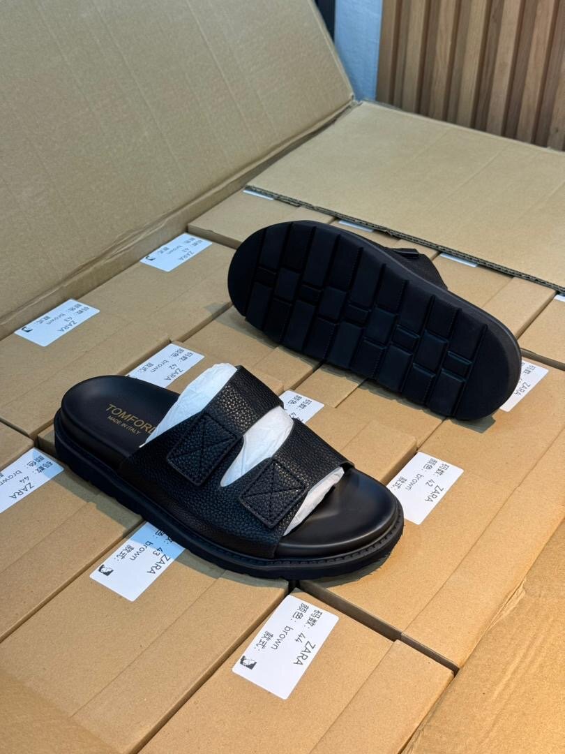 Sandales confort en cuir noir