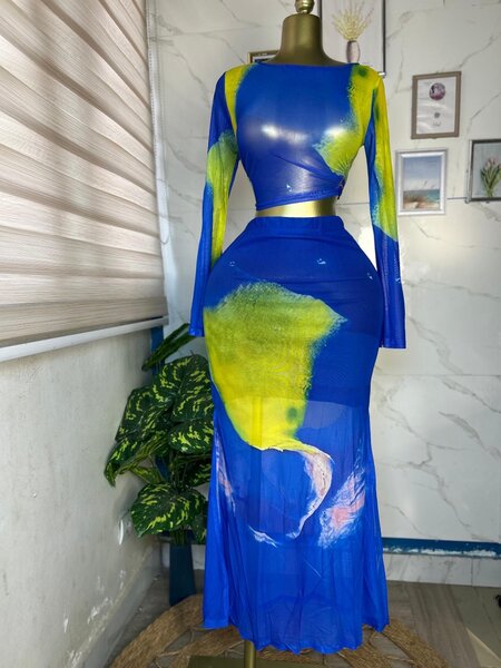 Robe élégante multicolore