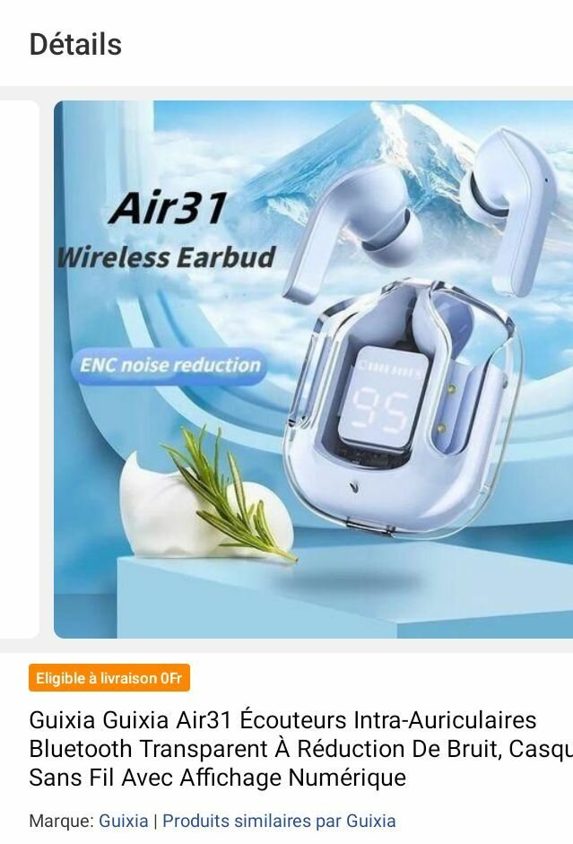 Écouteurs Bluetooth Air31