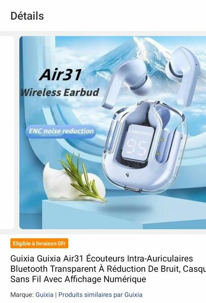 Écouteurs Bluetooth Air31
