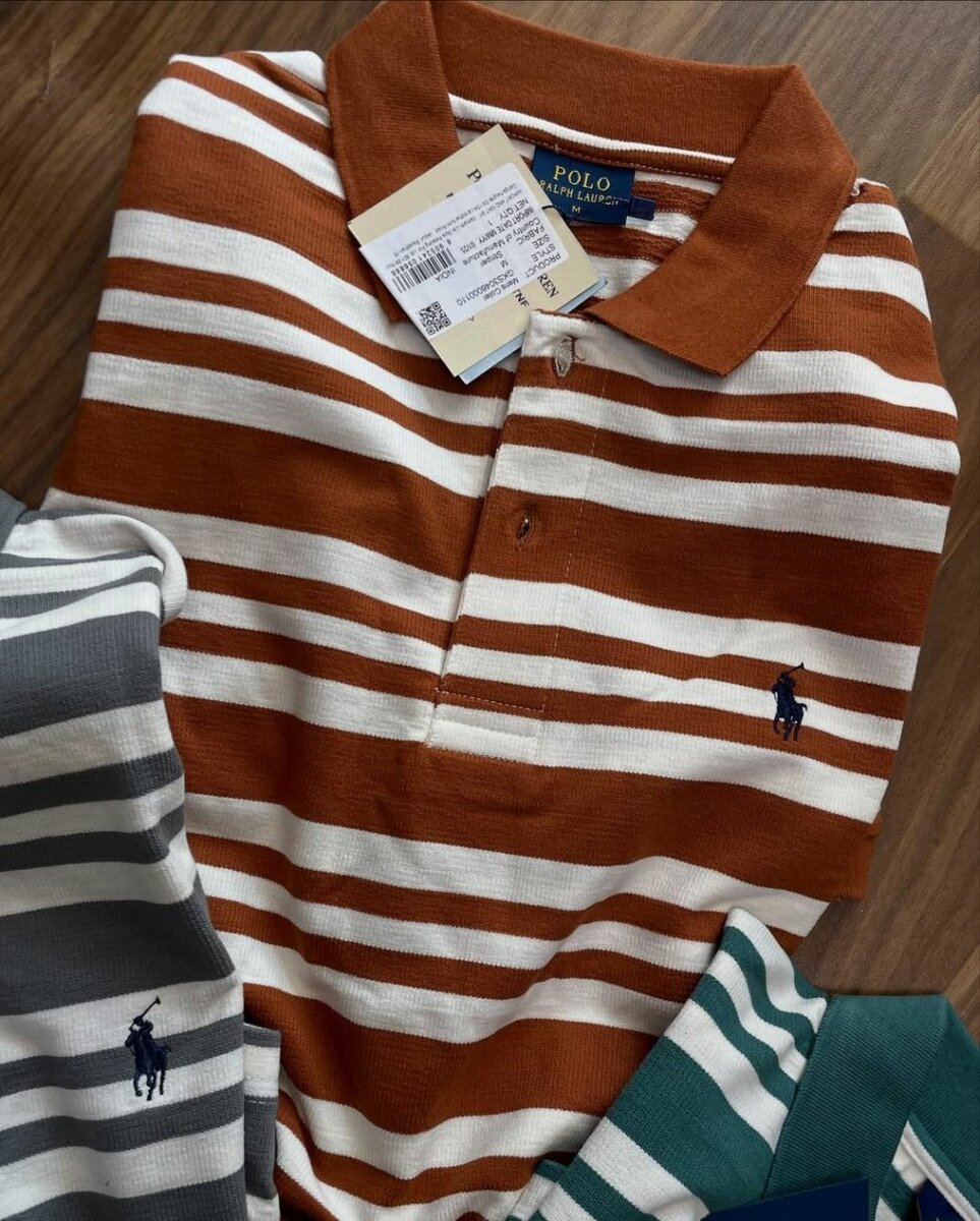 Polos rayés en coton casual