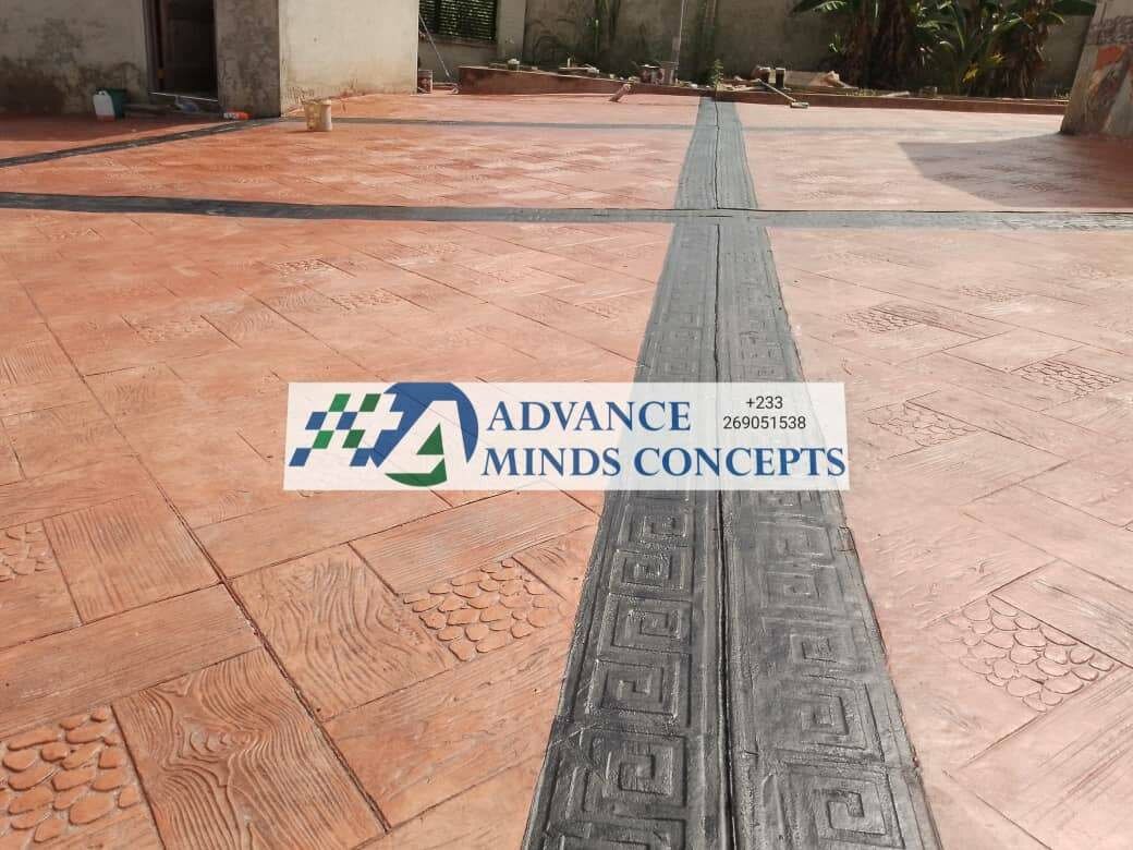 Square Wood Design ( floor stamping)