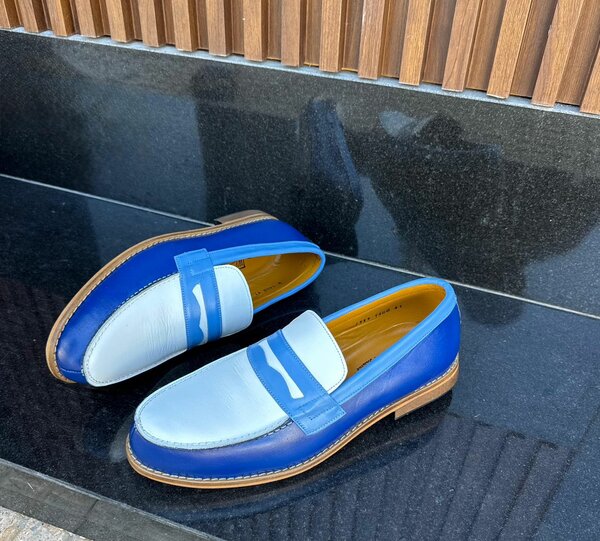 Mocassins cuir bicolores