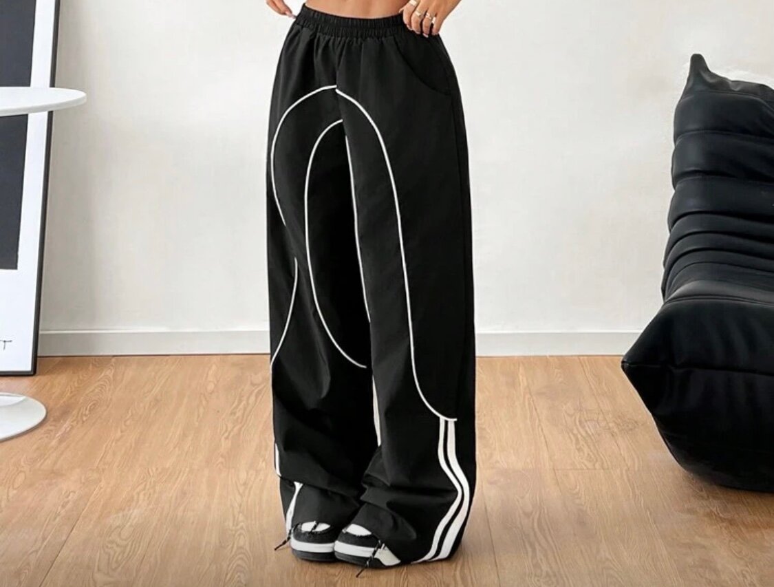 Pantalon large noir design