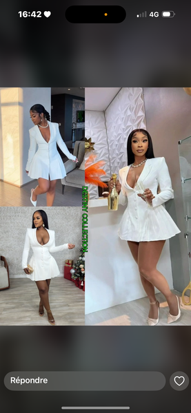 Robe blazer blanche élégante